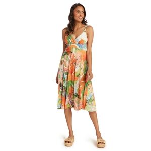 JAMS WORLD Watercolor Floral Sundress Beautiful Made In USA